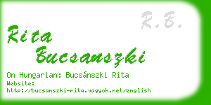 rita bucsanszki business card